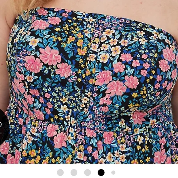 Torrid Stretch Challis Lace Up Back Corset Top - Picture 3 of 4